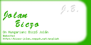 jolan biczo business card