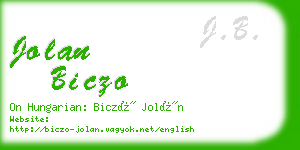 jolan biczo business card